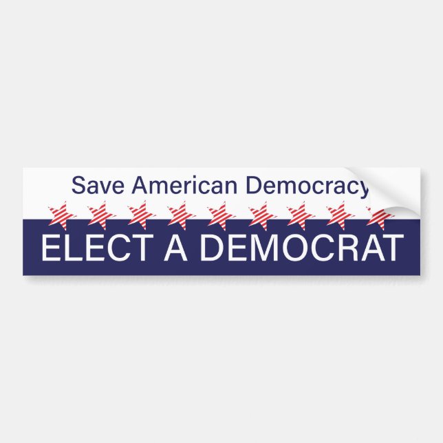 Spara Amerikansk demokrati: Val av demokrat Bildekal (Framsidan)