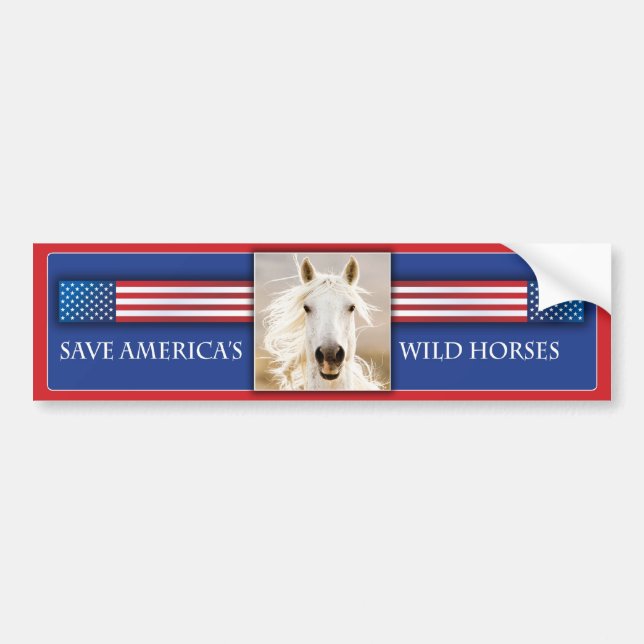 Spara Amerikas Vild Horses Bumper Sticker 2 Bildekal (Framsidan)