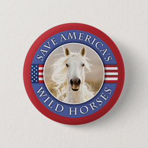 Spara Amerikas Vild Horses Button Knapp