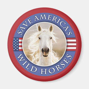 Spara Amerikas Vild Horses Round Magnet