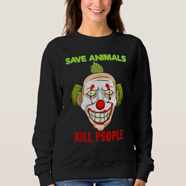 Spara Animals Horror Halloween Vegan T Shirt (Framsida)