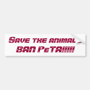 Spara animalsBANen PeTA!!!!! Bildekal