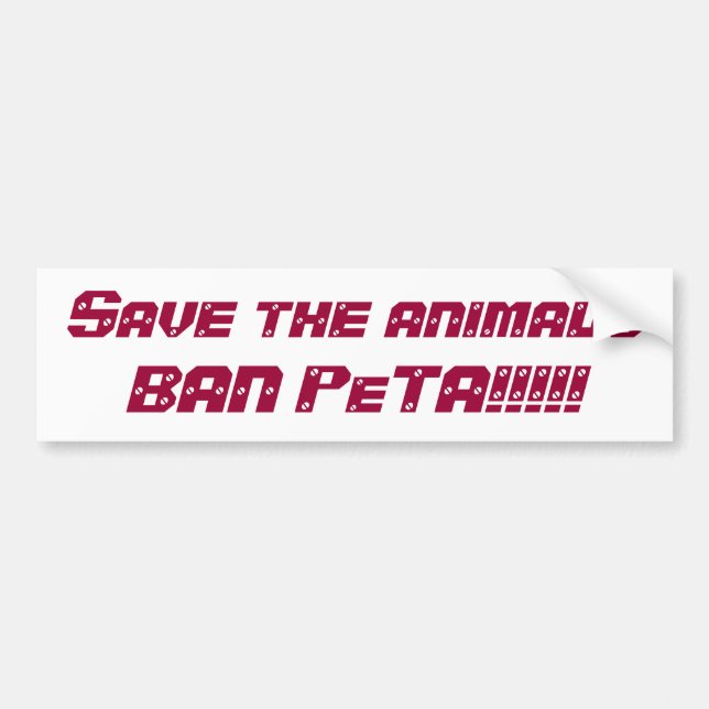 Spara animalsBANen PeTA!!!!! Bildekal (Framsidan)