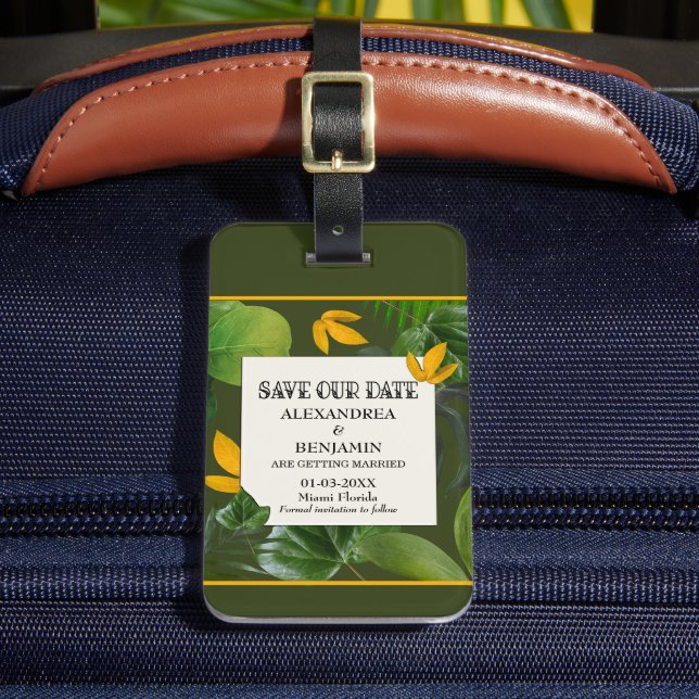 Spara Anpassningsbarna Bröllop Tropical Handflatan Bagagebricka (Framsida Insitu 2)