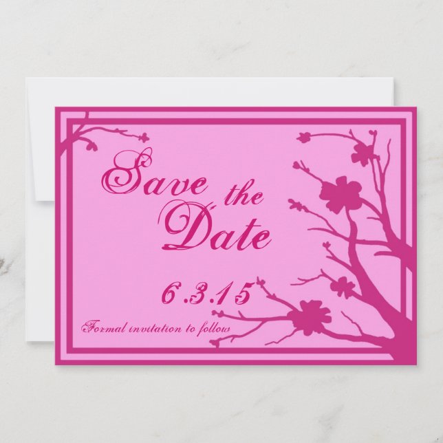 Spara anpassningsbarna Date fuscia rosa bröllopsin Datumet (Framsida)