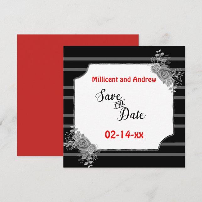 Spara Anpassningsbarna Text svart och vit röd text Datumet (Fram/baksida)