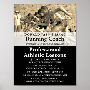 Spåra, atletiklektioner i reklam poster