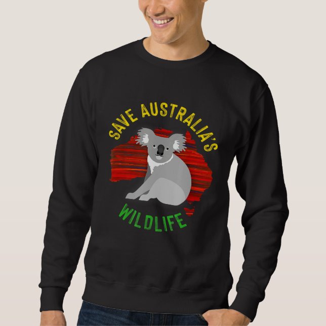Spara Australias Wildlife Koala Lång Ärmad Tröja (Framsida)