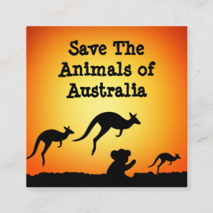 Spara Australiens djur Fyrkantigt Visitkort