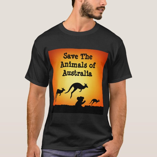 Spara Australiens djur T Shirt (Framsida)