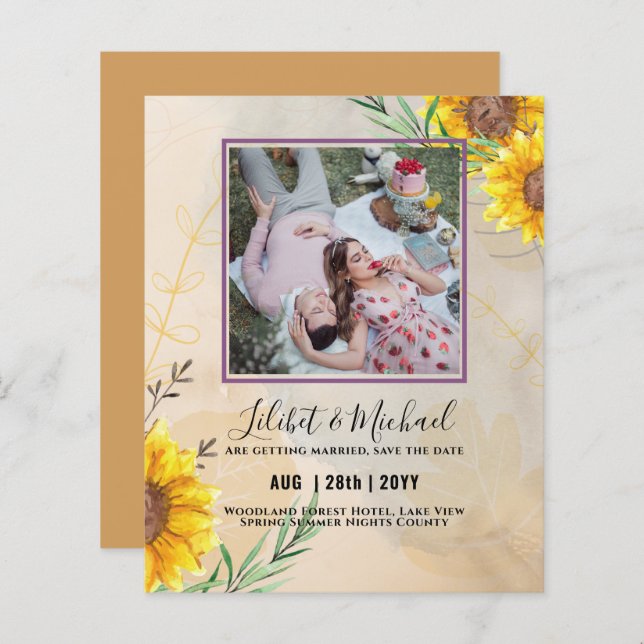 SPARA av  av solblommor i BUDGETEN - datumplan (Fram/baksida)