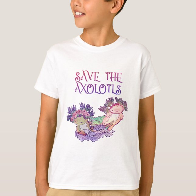 Spara av Axolotls,Axolotl,Salamander T Shirt (Framsida)