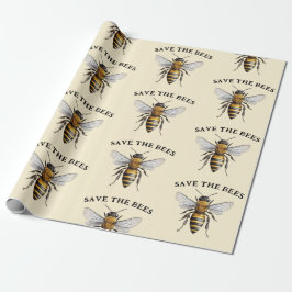 Spara av Bees Beige Presentpapper