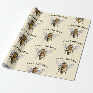 Spara av Bees Beige Presentpapper
