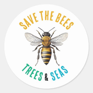 Spara av Bees Träd och Seas Runt Klistermärke
