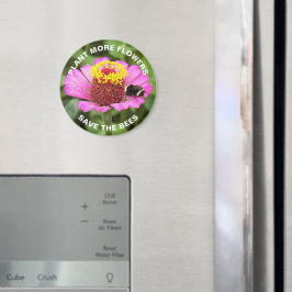 Spara av Bes Rosa Zinnia-Blommigten Magnet