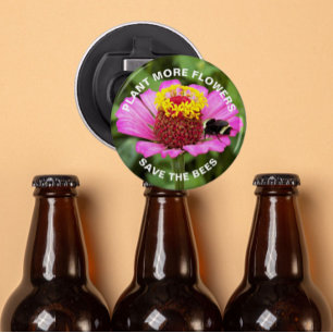 Spara av Bes Rosa Zinnia Flower Flasköppnare
