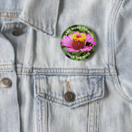 Spara av Bes Rosa Zinnia Flower Knapp
