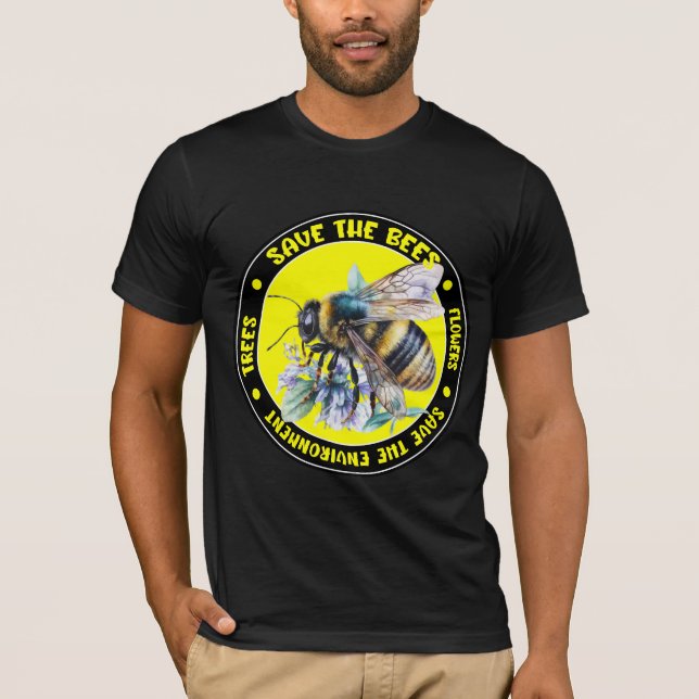 Spara av Bes Träd Flowers och Miljö T Shirt (Framsida)