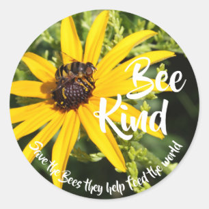 Spara av bin "Bee Kind" Runt Klistermärke