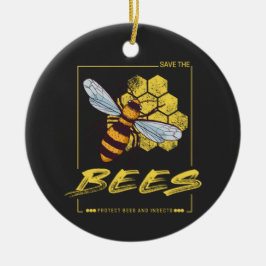 Spara av bin för biodling och apotekare julgransprydnad keramik