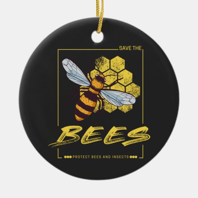 Spara av bin för biodling och apotekare julgransprydnad keramik (Framsidan)