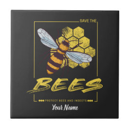 Spara av bin för biodling och apotekare kakelplatta