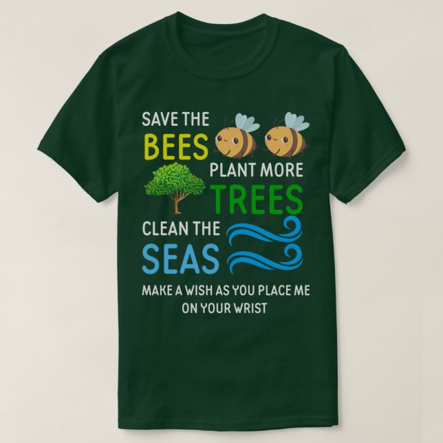 Spara av bin, Träd och havKlimatförändringar T Shirt (Design framsida)