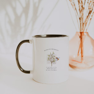 Spara av bin Vattenfärg Greenery Monogram Mugg