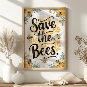 Spara av Blommigten för bin och konsten för honung Poster
