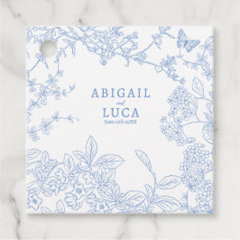 Spara av Blue Chinoiserie Toile de Jouy Bröllop Gåvor Etiketter