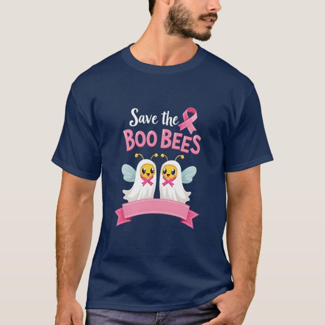 Spara av Boo Bees - Medvetenhet om bröstcancer T Shirt (Framsida)