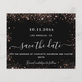 spara av budgeten för bröllop svarta ro guld glitt flygblad