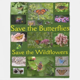 Spara av Butterflies Photo Collage Blanket Fleecefilt