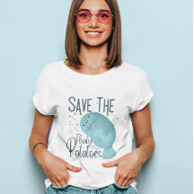 Spara av den flytande potatisen roliga manater T-S