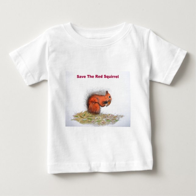 Spara av den röda ekorren tee shirt (Framsida)