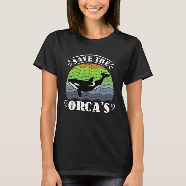 Spara av den skyddade artmiljön i Orcas Medveten T Shirt (Framsida)