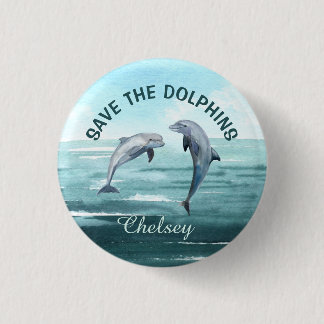 SPARA av DOLPHINS vattenfärg Art ditt namn Orsak Knapp
