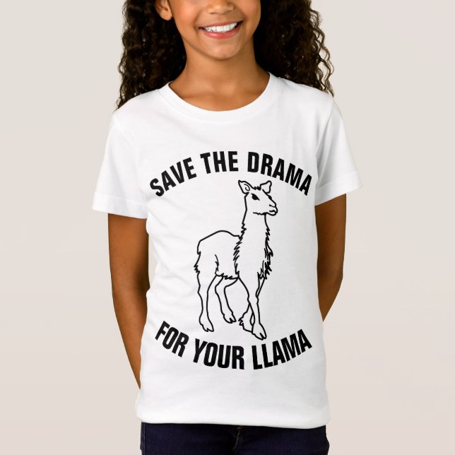 SPARA AV DRAMA FÖR DINA LLAMA FUNny T-shirts (Framsida)