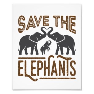 Spara av Elephants Elephant Älskare Protect Wildli Fototryck