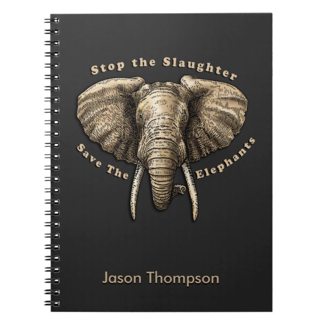 Spara av Elephants Graphic Anteckningsbok Med Spiral (Framsidan)