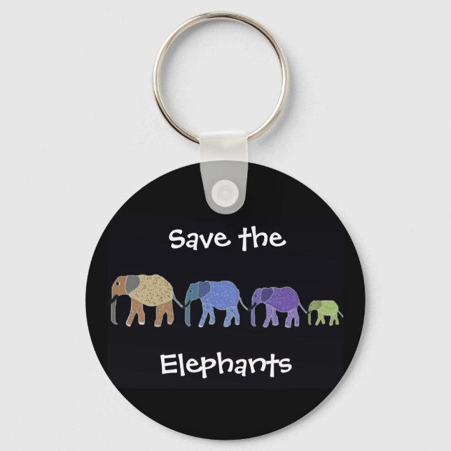 Spara av Elephants Keychain Nyckelring (Framsida)