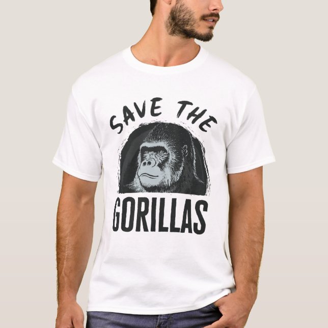 Spara av Gorillas Gorilla-utrotningen T Shirt (Framsida)