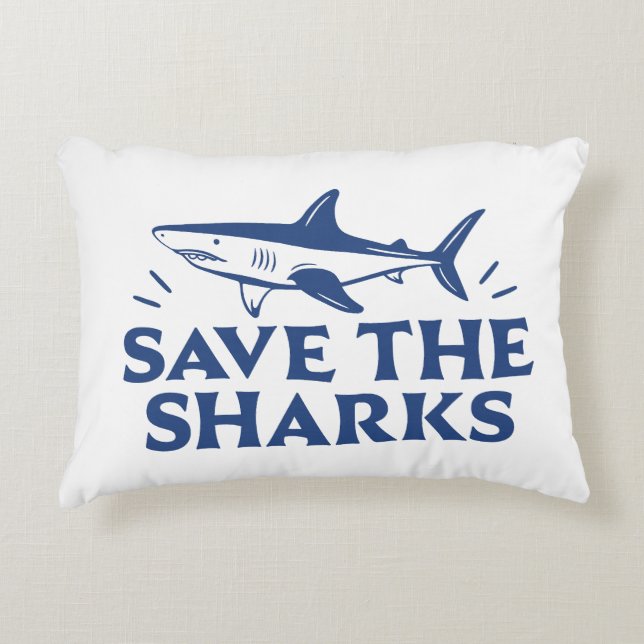Spara av hajarna prydnadskudde (Framsidan)