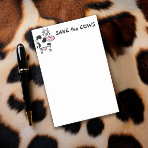 Spara av Högerna Cows Cute Animal Post-it Block