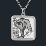 Spara av jakt på Elephants Ban Trophy Silverpläterat Halsband<br><div class="desc">Det enda sak som behöver elfenben är en elefant. Djurens höger är så viktiga. Stoppa tjuvjakt på elefanter och förbjuda troféjakt. Var en djuraktivist med denna söta gåva.</div>