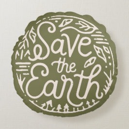 Spara av jordens grönt Miljövänlig estetik Rund Kudde