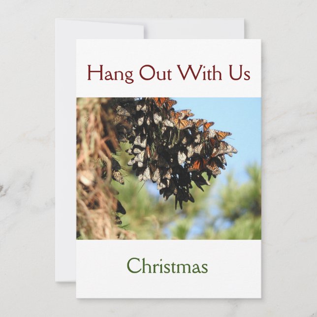 Spara av julinbjudningskort för fjärilar inbjudningar (Framsida)