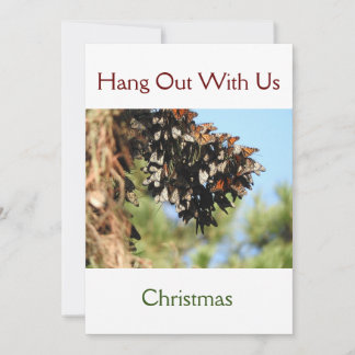 Spara av julinbjudningskort för fjärilar inbjudningar