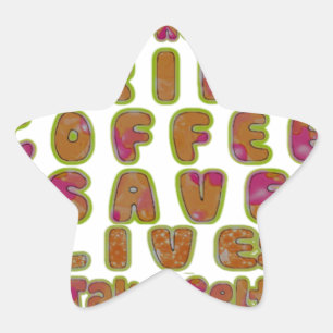 Spara av kaffebröd - och ta del av konsthandling stjärnformat klistermärke